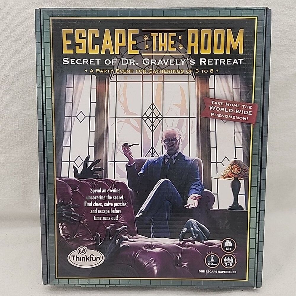 Game Escape the Room Secret of Dr. Gravely's Retreat Board ThinkFun 2016 NEW